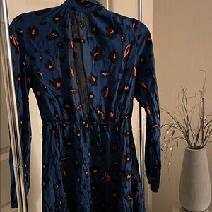 Elegant Blue and pink Patterned Dress